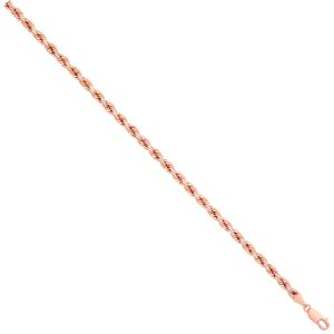 Rose Gold Solid Diamond Cut 4.2mm Rope Chain