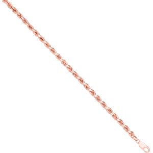Rose Gold Diamond Cut 5.2mm Solid Rope Chain