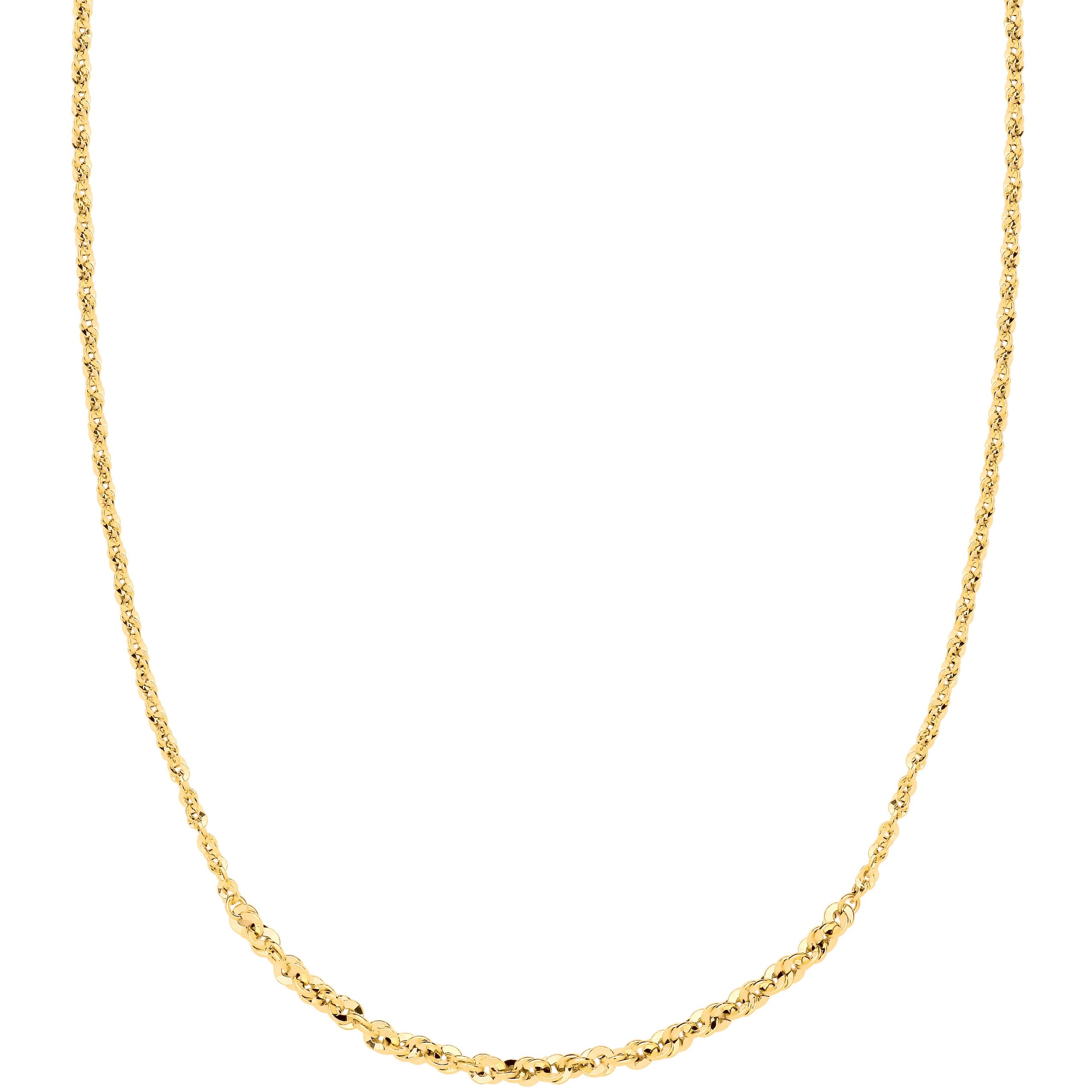 Yellow Gold Graduated Loose Rope 18" Necklace