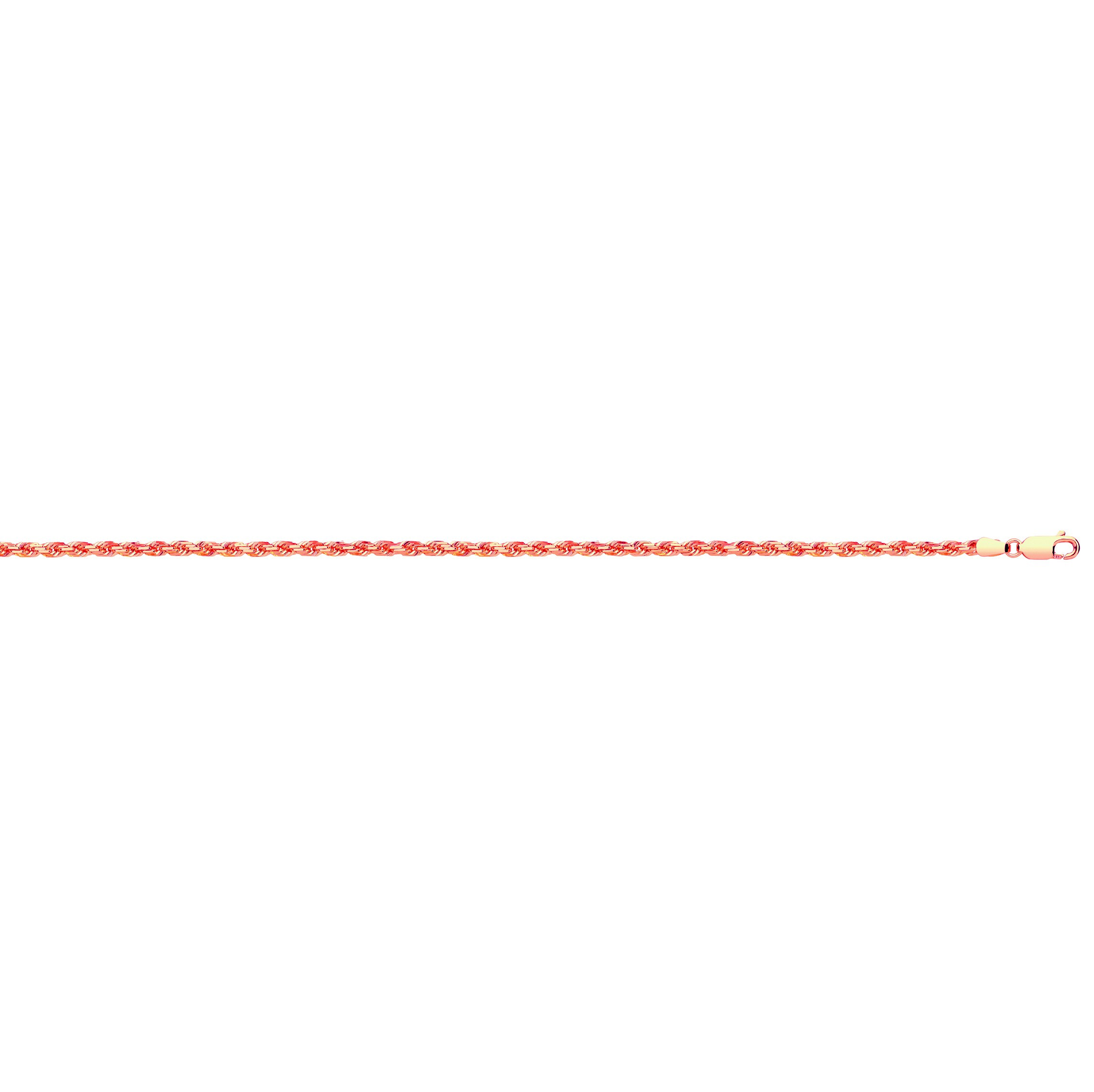 Rose Gold 3.0mm Diamond Cut Rope Chain